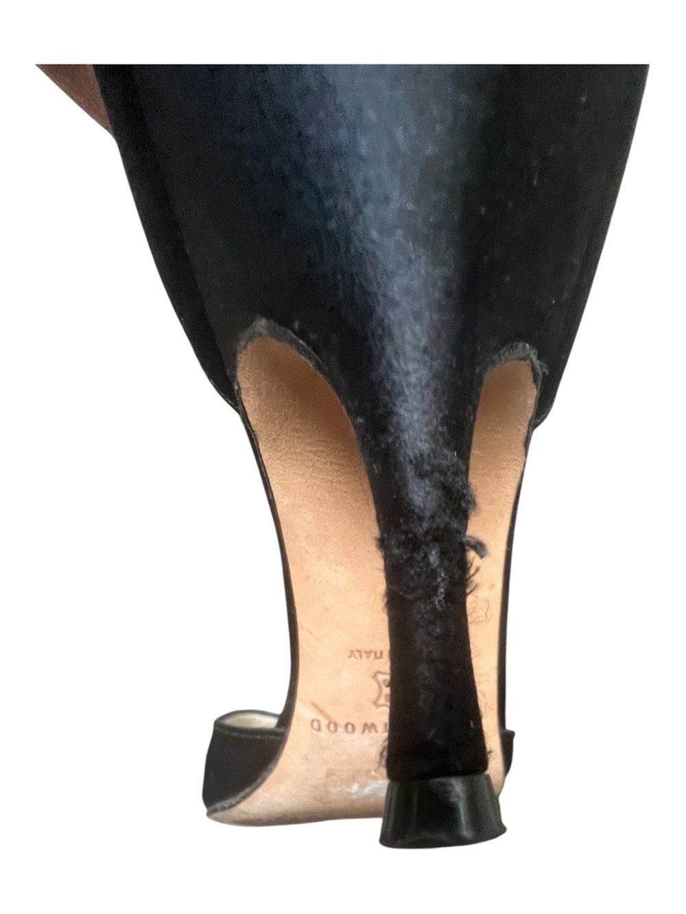 Brian Atwood Blk Satin Peep Toe d'Orsay Pearl Cluster Heels SZ 38 Party Wedding - Picture 8 of 12